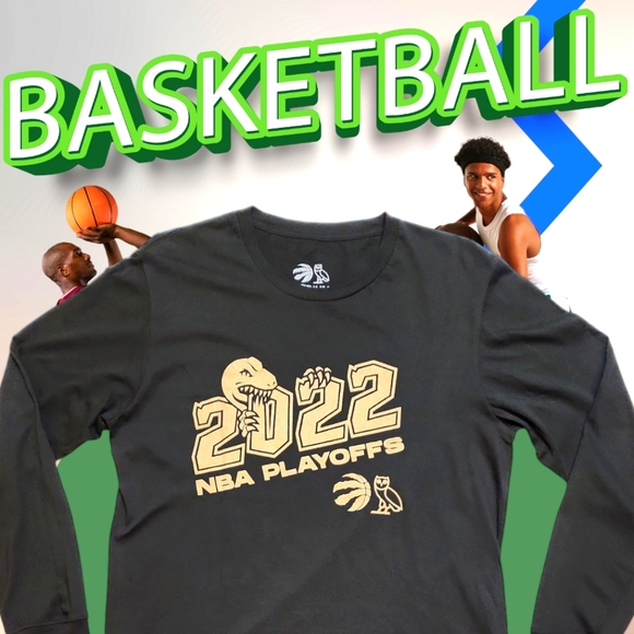 OVO Raptors 2022 NBA Playoffs Mens Long Sleeve Shirt (J) - Picture 4 of 7